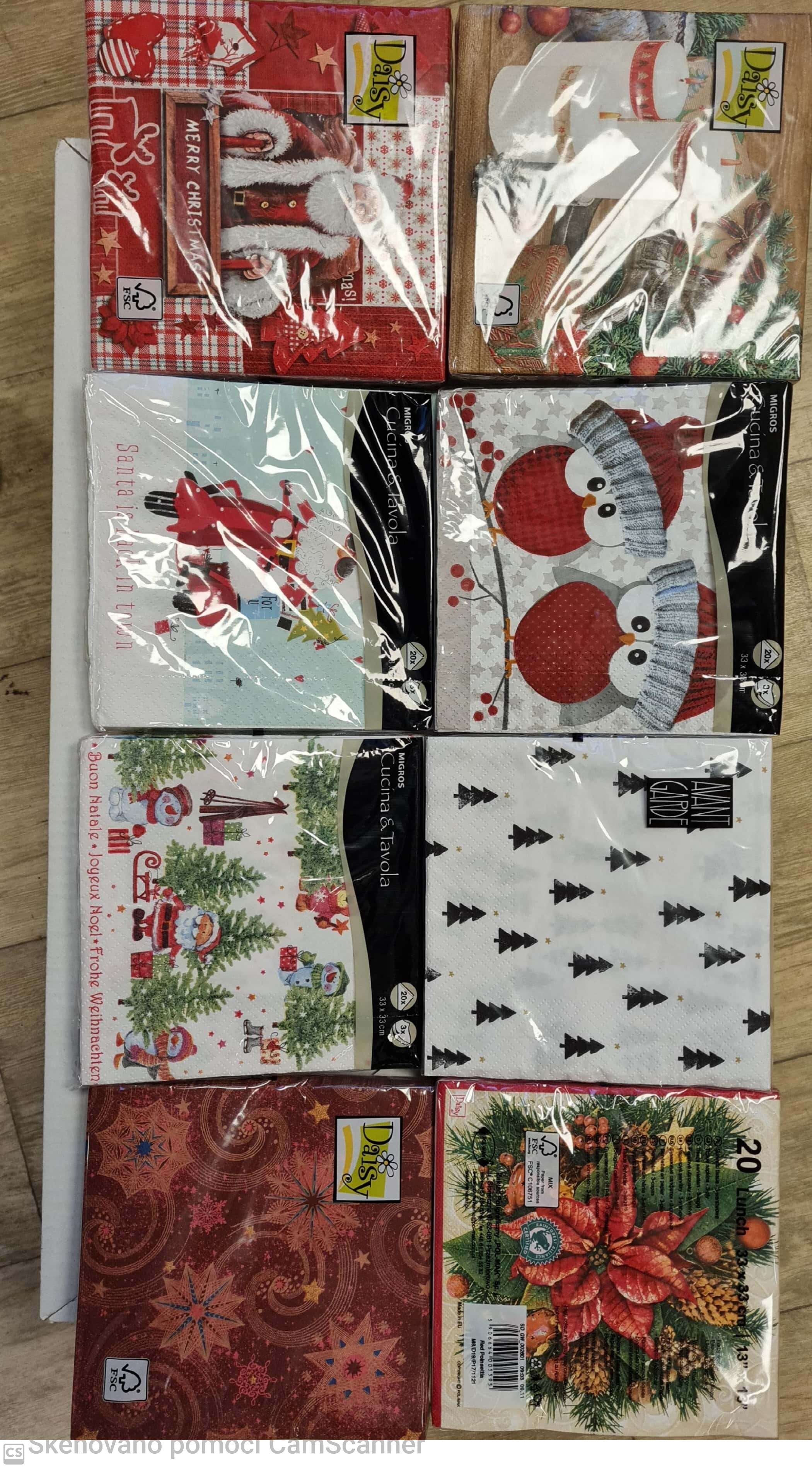 Vánoční ubrousky papírové, 20 ks, 33 x 33 cm různé vánoční motivy |  Highlife.cz
