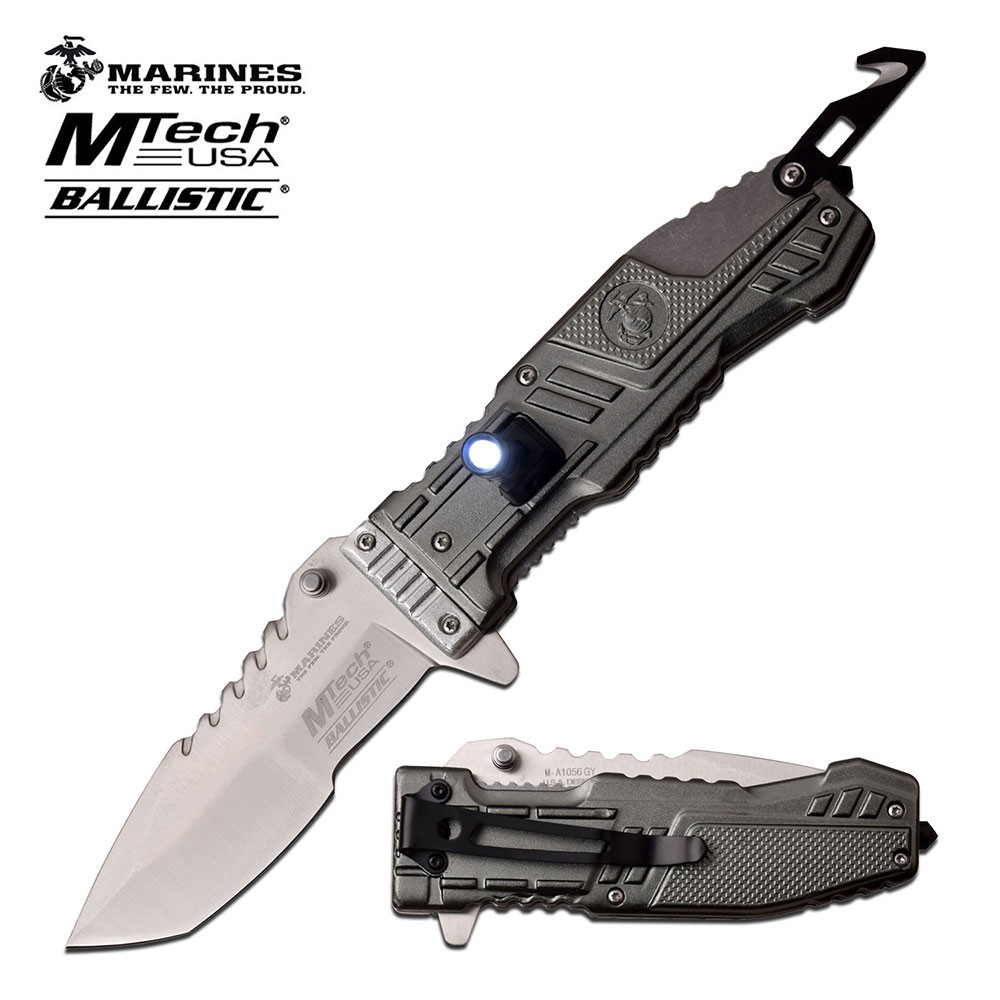 MTech U.S. MARINES BY MTECH USA M-A1056GY SPRING ASSISTED KNIFE |  Highlife.cz
