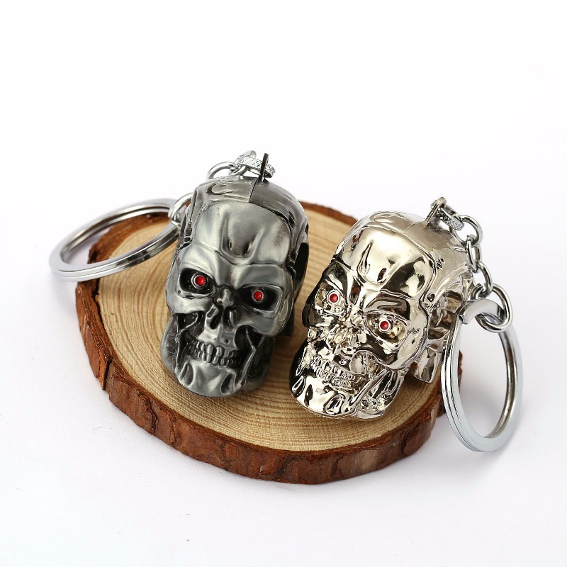 Terminator Přívěsek na klíče 3D Terminator Hlava Silver Lesk | Highlife.cz