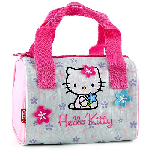 Hello Kitty Kabelka Hello Kitty modrá, motiv květin | Highlife.cz