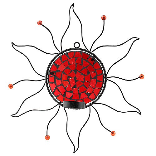Sunchi Svícen Sunchi 874-Svícen slunce na stěnu - mozaika červená |  Highlife.cz